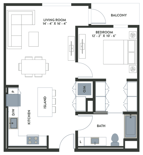 Legacy at Hayward Hayward CA 1 Bedroom A03 809 Sq Ft